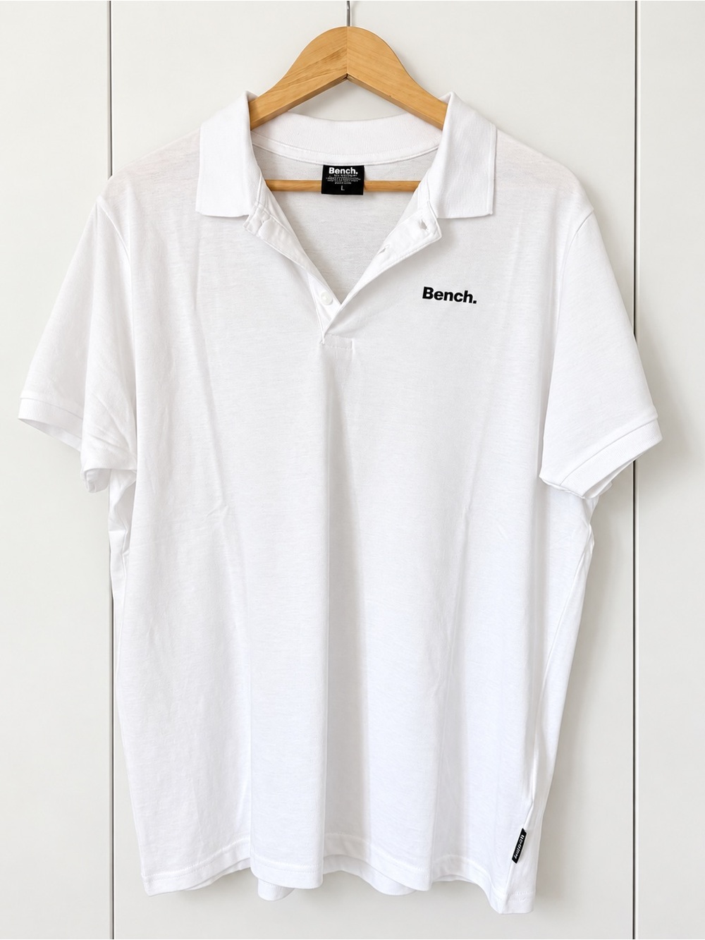 Bench Urbanwear Men’s White Cotton Polo Shirt Size L